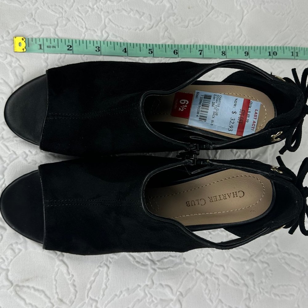 Charter Club Hirah Tie Back Blo black heels - Picture 8 of 8
